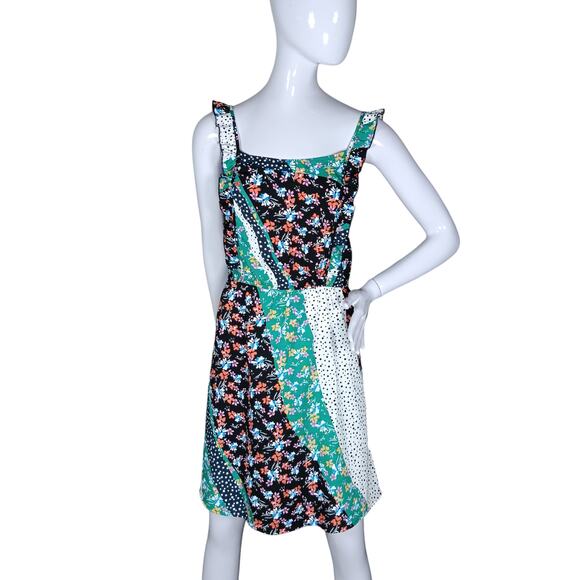 Atmosphere Patch Print Summer Dress Size 8 Green and Black Sleeveless Pullover - Picture 1 of 9